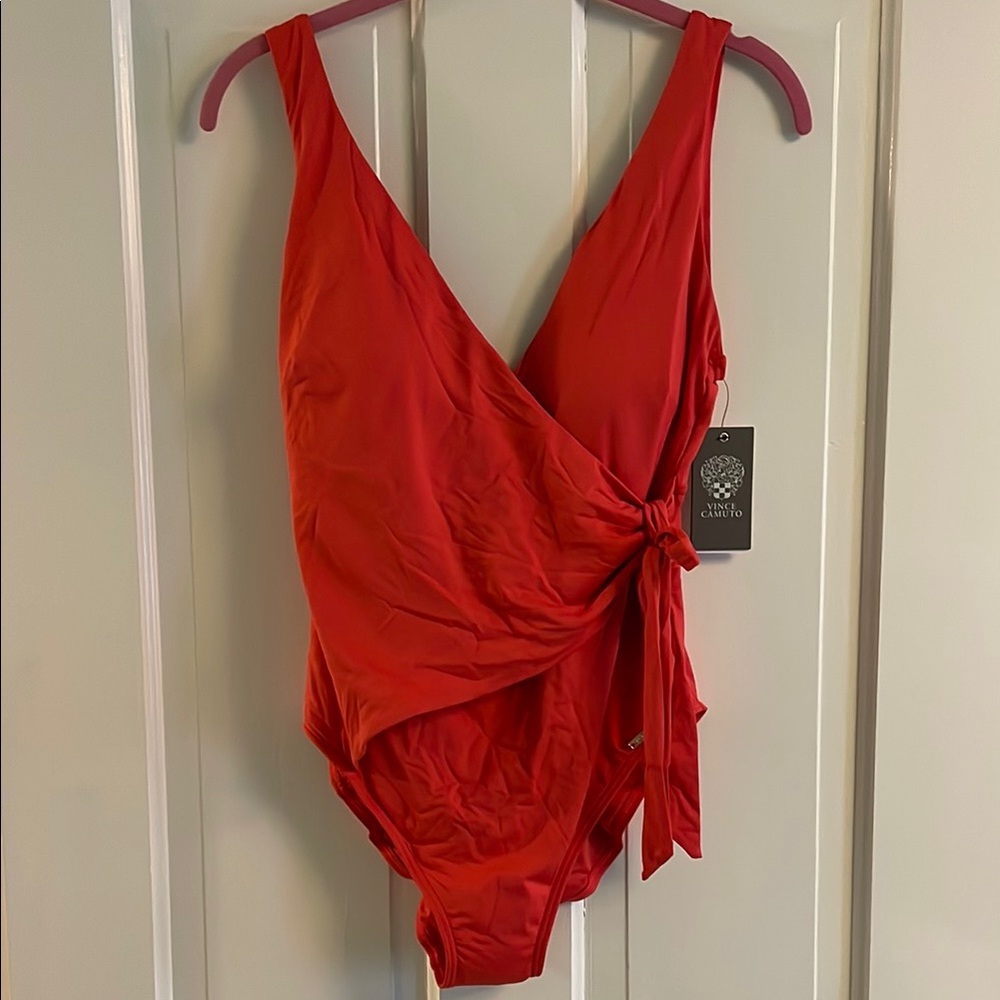 NWT Vince Camuto Burnt Orange Wrap Swimsuit